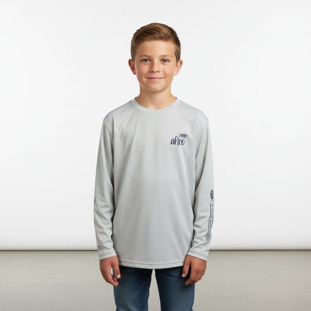 AFTCO American Fishing Tackle Co. Shirt Youth Small LS Shark Performance
